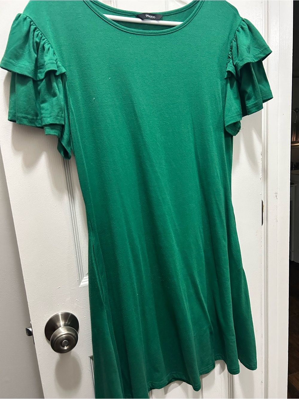 Circo Green Ruffle Sleeve Casual Dress for Women